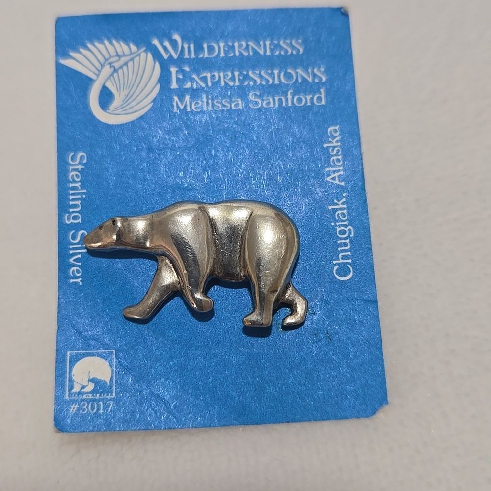 Wilderness Expressions Sterling Silver Polar Bear Pin